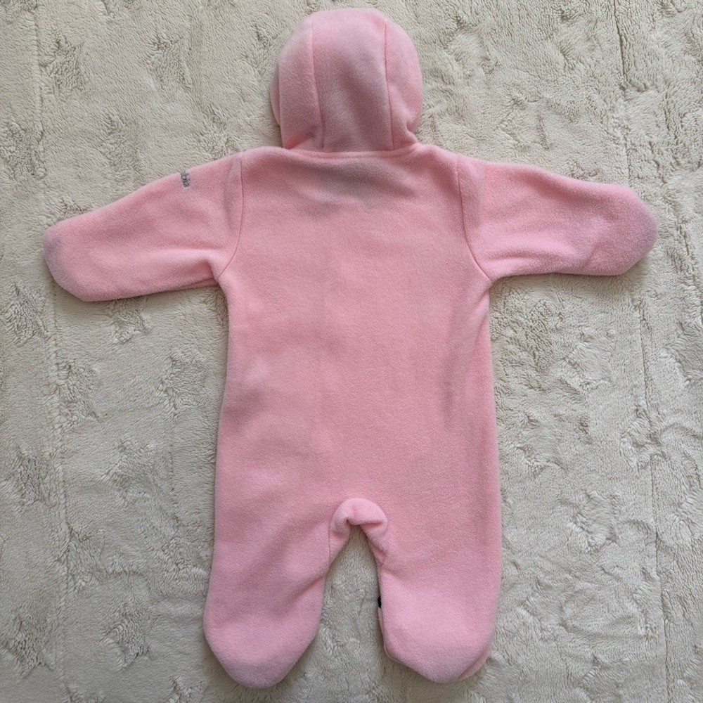 Columbia Baby Pink One Piece Fleece Bunting Suit with Bear Ears - Picture 6 of 9